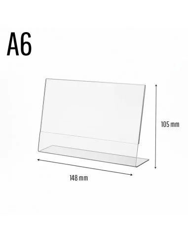 Soporte acrílico inclinado A6 horizontal - Moldiber