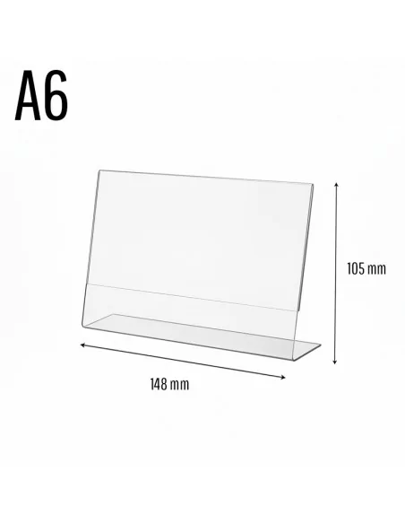 Soporte acrílico inclinado A6 horizontal - Moldiber
