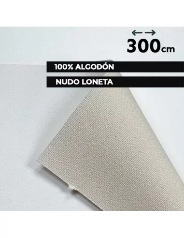 TOILE LONETA COTON BLANC DOS CRU 515 GRAMMES | ROULEAU DE 300 cm et 10 m