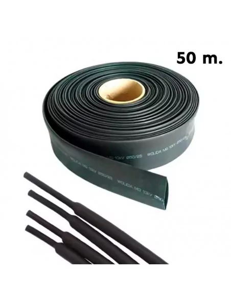 Tubo termo retrátil preto 50 m – Proteção para cabos e emendas