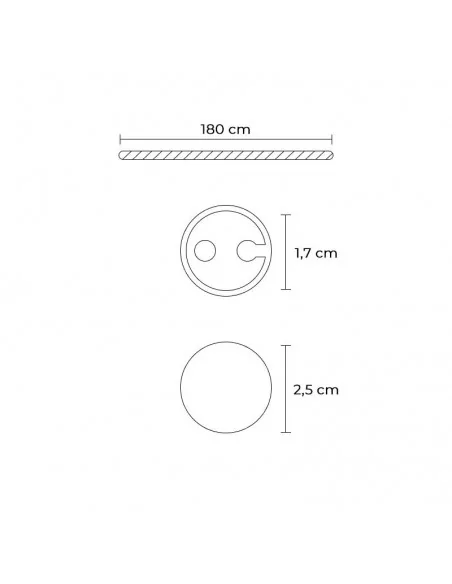 Sistema decorativo para pendurar quadros com cabo de aço 180cm - Círculo branco de fixação mural