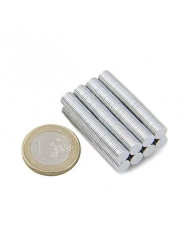 Disco de neodímio ⌀6×0.75 mm N50 banho de Zn