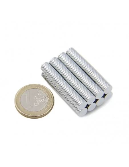 Disco de neodímio ⌀6×0.75 mm N50 banho de Zn