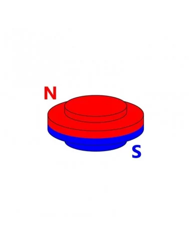 Disco de neodímio ⌀9.5 × 6.5 mm N52 Ni+Cu+Ni (saliente 11.1×2.4mm)