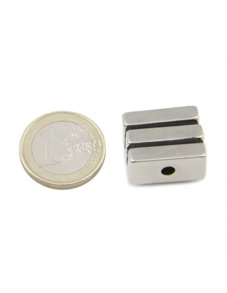 Bloco de neodímio 20×10×3 mm (com furo ⌀5) N35