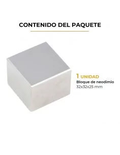 Bloco de neodímio 32 × 32 × 25 mm N35 2