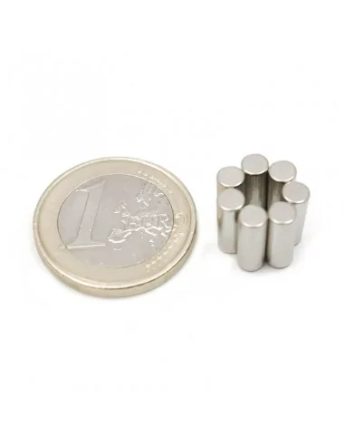 Barra cilíndrica de neodimio ⌀4 × 10 mm N35 diametral