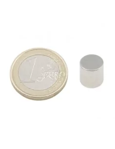 Barra cilíndrica de neodimio Ø9.5 × 9.5 mm N35