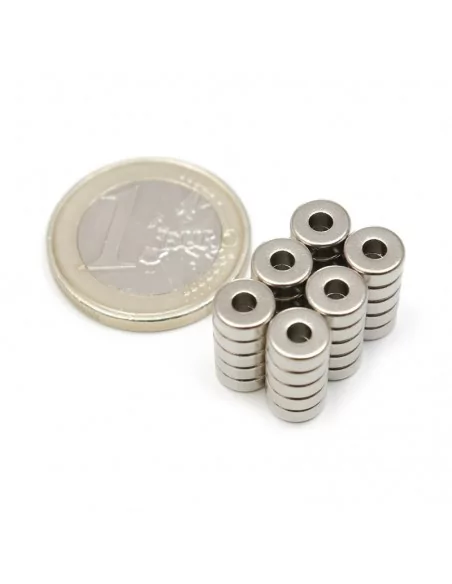 Aro de neodimio ⌀6.5 × 2.5 mm N35 (con agujero ⌀2.5)