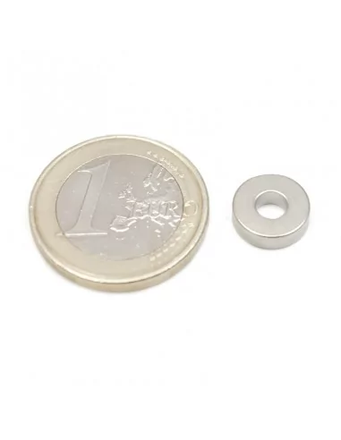 Aro de neodimio ⌀10 × 3 mm N35 (con agujero ⌀4)