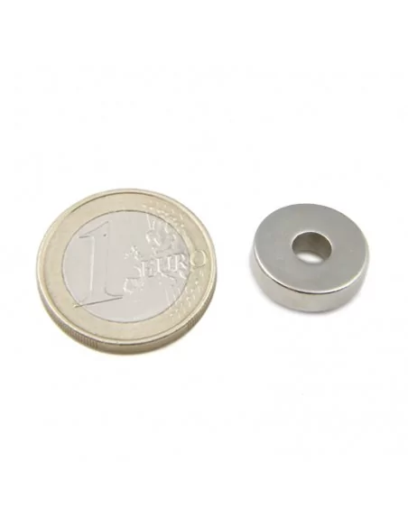 Aro de neodimio ⌀15 × 4 mm N35 (con agujero ⌀5)