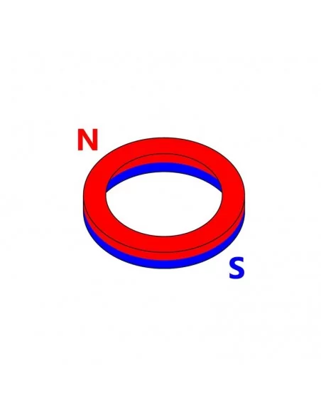 Aro de neodimio ⌀20 × 2 mm N35 (con agujero ⌀16)