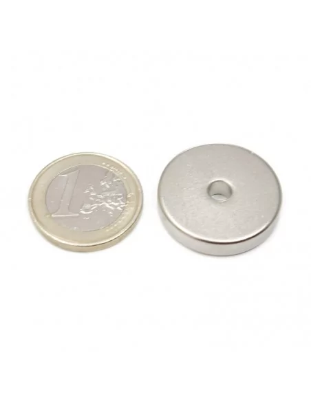 Aro de neodimio ⌀25 × 5 mm N35 (con agujero ⌀4.5)