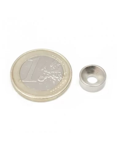 Anneau fraisé en néodyme ⌀10 × 4 mm (avec trou ⌀4) N35 face Nord Anneau fraisé en néodyme ⌀10 × 4 mm (avec trou ⌀4) N35 face Nord