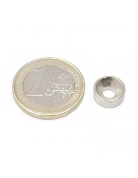 Anneau fraisé en néodyme ⌀10 × 4 mm (avec trou ⌀4) N35 face Nord Anneau fraisé en néodyme ⌀10 × 4 mm (avec trou ⌀4) N35 face Nord