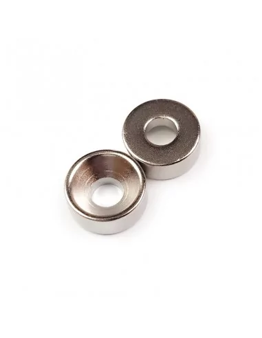 Anneau fraisé en néodyme ⌀10 × 4 mm (avec trou ⌀4) N35 face Nord Anneau fraisé en néodyme ⌀10 × 4 mm (avec trou ⌀4) N35 face Nord