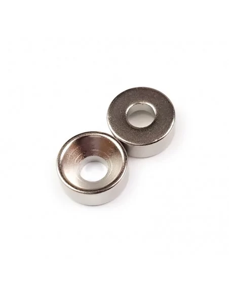 Anneau fraisé en néodyme ⌀10 × 4 mm (avec trou ⌀4) N35 face Nord Anneau fraisé en néodyme ⌀10 × 4 mm (avec trou ⌀4) N35 face Nord