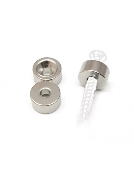 Aro avellanado de neodimio ⌀12 × 6 mm N35 (con agujero ⌀4) cara Sur Aro avellanado de neodimio ⌀12 × 6 mm N35 (con agujero ⌀4) cara Sur