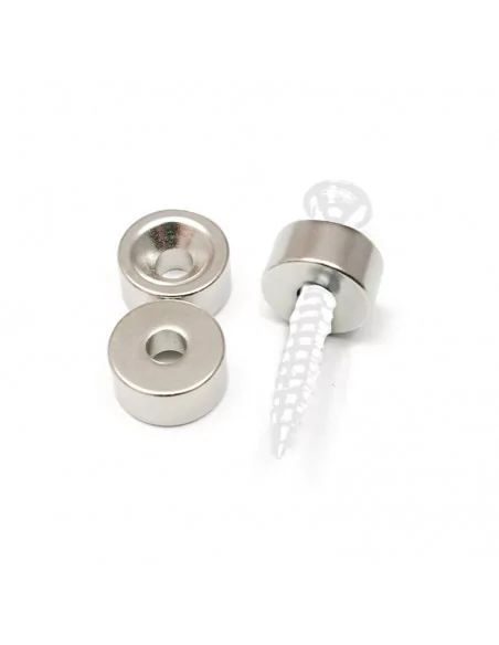 Aro avellanado de neodimio ⌀12 × 6 mm N35 (con agujero ⌀4) cara Norte Aro avellanado de neodimio ⌀12 × 6 mm N35 (con agujero ⌀4) cara Norte