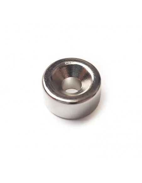 Aro avellanado de neodimio ⌀12 × 6 mm N35 (con agujero ⌀4) cara Norte Aro avellanado de neodimio ⌀12 × 6 mm N35 (con agujero ⌀4) cara Norte