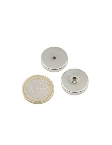 Aro avellanado de neodimio ⌀20 × 4 mm N45 (con agujero ⌀3) cara Norte Aro avellanado de neodimio ⌀20 × 4 mm N45 (con agujero ⌀3) cara Norte
