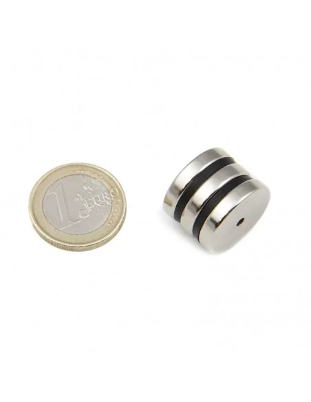 Aro avellanado de neodimio ⌀20 × 4 mm N45 (con agujero ⌀3) cara Norte Aro avellanado de neodimio ⌀20 × 4 mm N45 (con agujero ⌀3) cara Norte