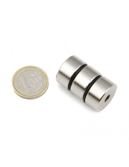 Aro avellanado de neodimio ⌀20 × 10 mm N35 cara Norte (con agujero ⌀5)