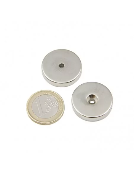 Aro avellanado de neodimio ⌀25 × 5 mm N35 cara Sur (con agujero ⌀3.1) Aro avellanado de neodimio ⌀25 × 5 mm N35 cara Sur (con agujero ⌀3.1)