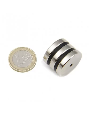 Aro avellanado de neodimio ⌀25 × 5 mm N35 cara Sur (con agujero ⌀3.1) Aro avellanado de neodimio ⌀25 × 5 mm N35 cara Sur (con agujero ⌀3.1)