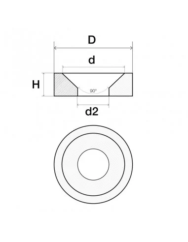 Aro avellanado de neodimio ⌀25 × 12.7 mm N52 (con agujero ⌀5) Aro avellanado de neodimio ⌀25 × 12.7 mm N52 (con agujero ⌀5)