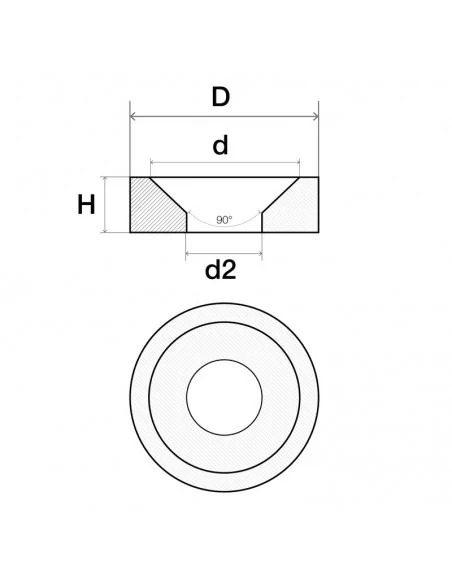 Aro avellanado de neodimio ⌀25 × 12.7 mm N52 (con agujero ⌀5) Aro avellanado de neodimio ⌀25 × 12.7 mm N52 (con agujero ⌀5)