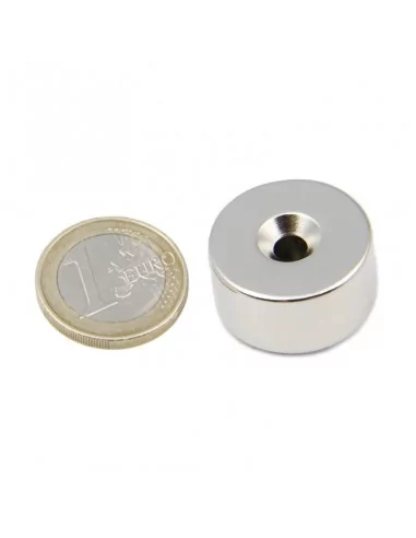 Aro avellanado de neodimio ⌀25 × 12.7 mm N52 (con agujero ⌀5) Aro avellanado de neodimio ⌀25 × 12.7 mm N52 (con agujero ⌀5)