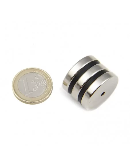 Aro avellanado de neodimio ⌀25 × 5 mm N35 cara Norte (con agujero ⌀3.1) Aro avellanado de neodimio ⌀25 × 5 mm N35 cara Norte (con agujero ⌀3.1)
