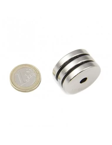Aro avellanado de neodimio ⌀30 × 5 mm N35 cara Norte (con agujero ⌀6) Aro avellanado de neodimio ⌀30 × 5 mm N35 cara Norte (con agujero ⌀6)
