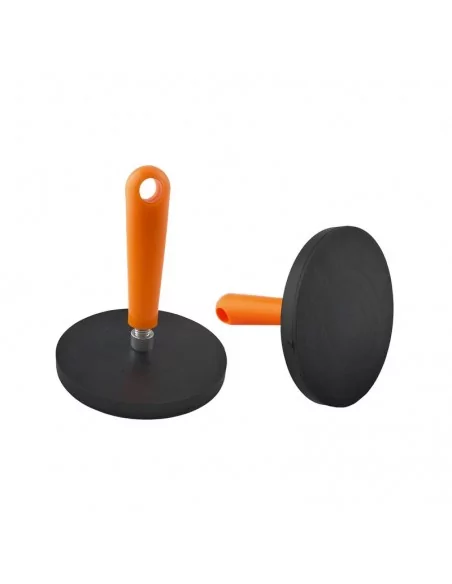 Íman revestido de borracha de neodímio ⌀88 × 8.5 mm com mango N35