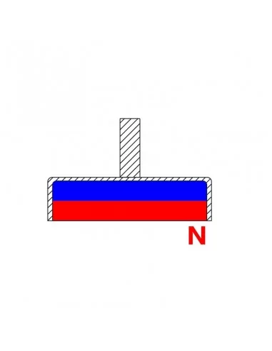Base com parafuso de neodímio ⌀20 × 6 mm M6 N35