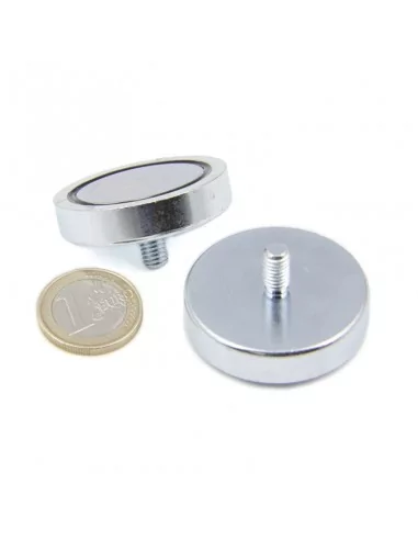 Base com parafuso de neodímio ⌀40 × 8.5 mm M6 N35 Base com parafuso de neodímio ⌀40 × 8.5 mm M6 N35