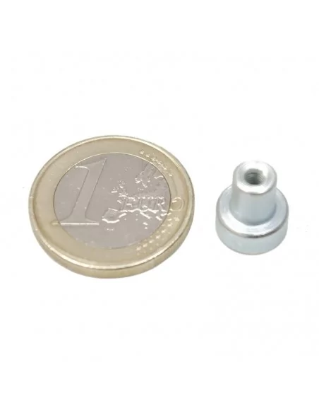 Base con tuerca de neodimio ⌀10 × 4.5 × 11.5 mm M3 N35 Base con tuerca de neodimio ⌀10 × 4.5 × 11.5 mm M3 N35