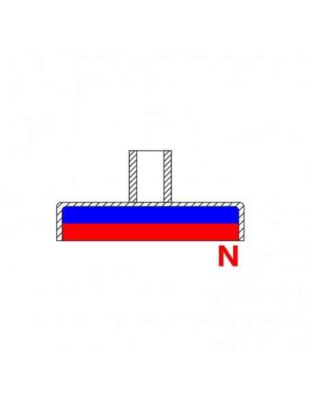 Base con tuerca de neodimio ⌀20 × 8 × 14.5 mm M4 N35 Base con tuerca de neodimio ⌀20 × 8 × 14.5 mm M4 N35