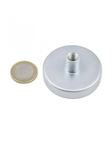 Base con tuerca de neodimio ⌀48 × 24 mm M8 N35