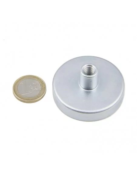 Base con tuerca de neodimio ⌀48 × 24 mm M8 N35