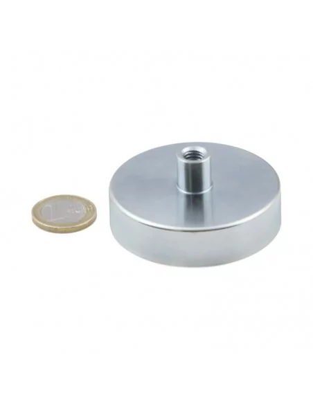Base con tuerca de neodimio ⌀60 × 15 mm M8 N35 Base con tuerca de neodimio ⌀60 × 15 mm M8 N35