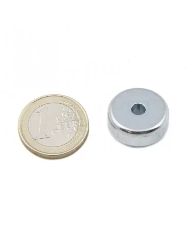 Base avec trou traversant en néodyme ⌀20 × 7 mm (avec trou ⌀4.5) N35 Base avec trou traversant en néodyme ⌀20 × 7 mm (avec trou ⌀4.5) N35