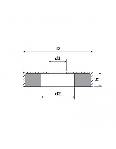 Base avec trou traversant en néodyme ⌀32 × 8 mm (avec trou ⌀6) N35 Base avec trou traversant en néodyme ⌀32 × 8 mm (avec trou ⌀6) N35