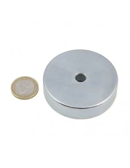 Base avec trou traversant en néodyme ⌀60 × 15 mm (avec trou ⌀8.5) N35