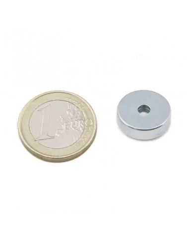 Base con agujero avellanado de neodimio ⌀16 × 4.5 mm N35 (con agujero ⌀3.5)