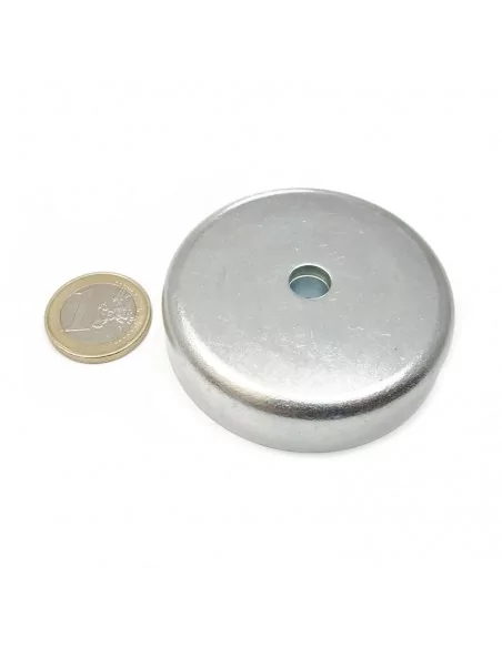 Base avec trou fraisé en néodyme ⌀60 × 15 mm (avec trou ⌀8.5) N35 Base avec trou fraisé en néodyme ⌀60 × 15 mm (avec trou ⌀8.5) N35