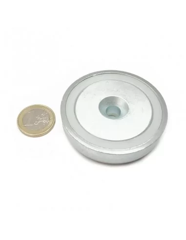 Base avec trou fraisé en néodyme ⌀60 × 15 mm (avec trou ⌀8.5) N35 Base avec trou fraisé en néodyme ⌀60 × 15 mm (avec trou ⌀8.5) N35