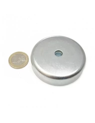 Base avec trou fraisé en néodyme ⌀60 × 15 mm (avec trou ⌀8.5) N35 Base avec trou fraisé en néodyme ⌀60 × 15 mm (avec trou ⌀8.5) N35