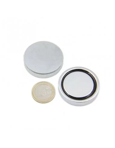 Base avec carcasse de protection en néodyme ⌀40 × 8.5 mm N35 Base avec carcasse de protection en néodyme ⌀40 × 8.5 mm N35